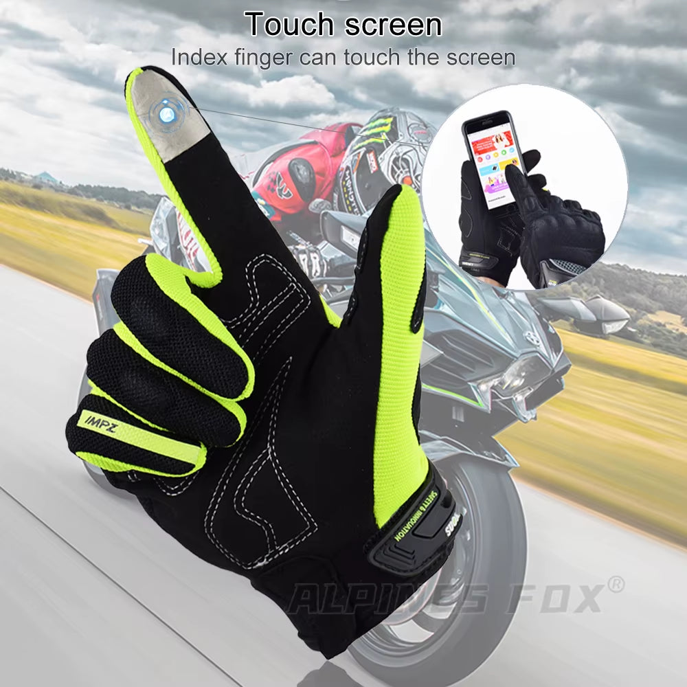 Motorcycle Gloves Summer Full Finger Protective Guantes Motocross Luva Motociclista Touch Screen Moto Racing Gloves M-XXL
