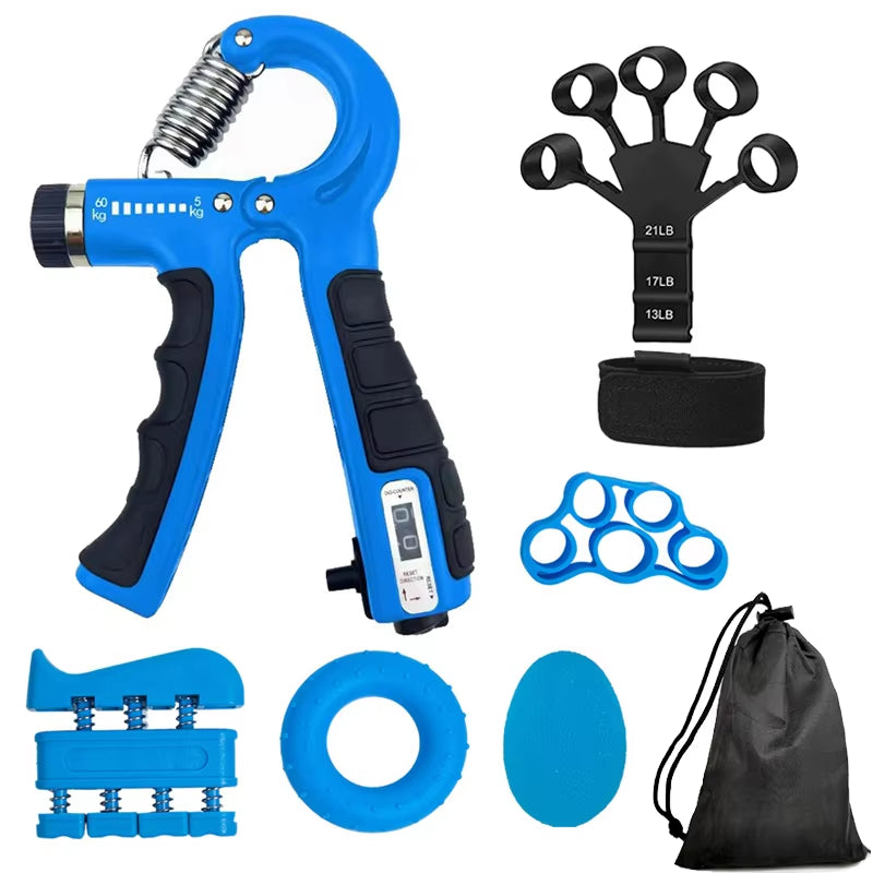 5-60Kg Ajustável Aperto De Mão Fortalecedor Treinador De Aperto De Mão Com Contador De Pulso Antebraço E Exercitador De Mão Para Construção Muscular